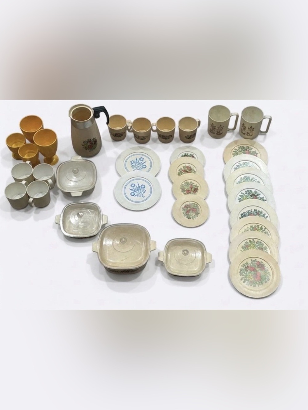 Vintage Chilton La Marjolaine Play Dishes Lot Toy Tea Set Irwin 37pc Mismatched